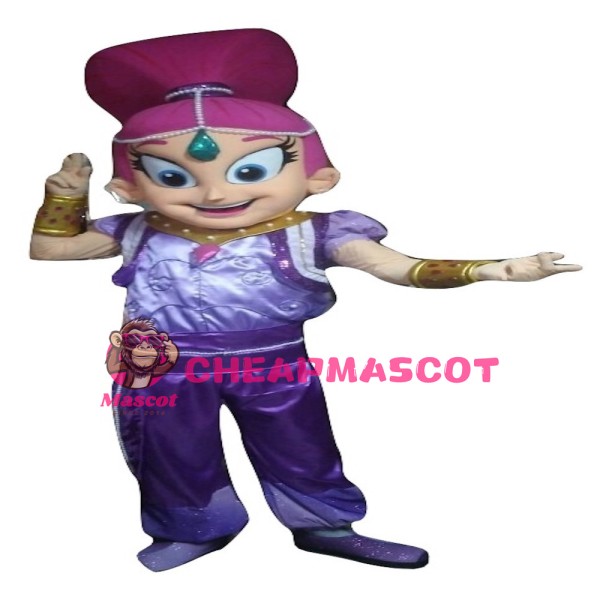 Indian Dancer Girl With Purple Set Mascot Costume
