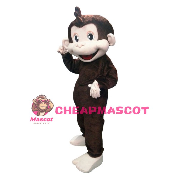 Basic Brown Monkey With Smiling Face Mascot Costume