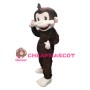 Basic Brown Monkey With Smiling Face Mascot Costume