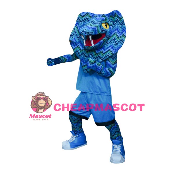 Blue Ripple Python In Sports Set Mascot Costume