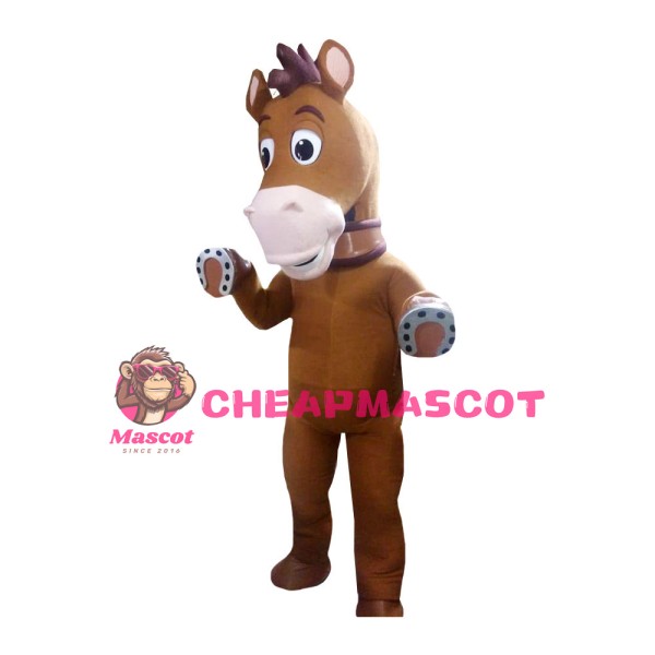 Standing Brown Horse Mascot Costume