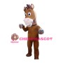 Standing Brown Horse Mascot Costume