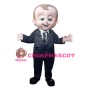 Big Head Little Boy In Suit Mascot Costume