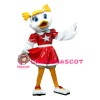 White Duck With Red Pentagram Dress Mascot Costume