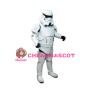 Cool Space Robot Wearing White Space Suit Mascot Costume