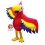 Big Red Bird With Blue & Yellow Wings Mascot Costume