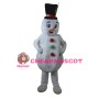 Soft Cartoon Snowman With Bowler Hat Mascot Costume