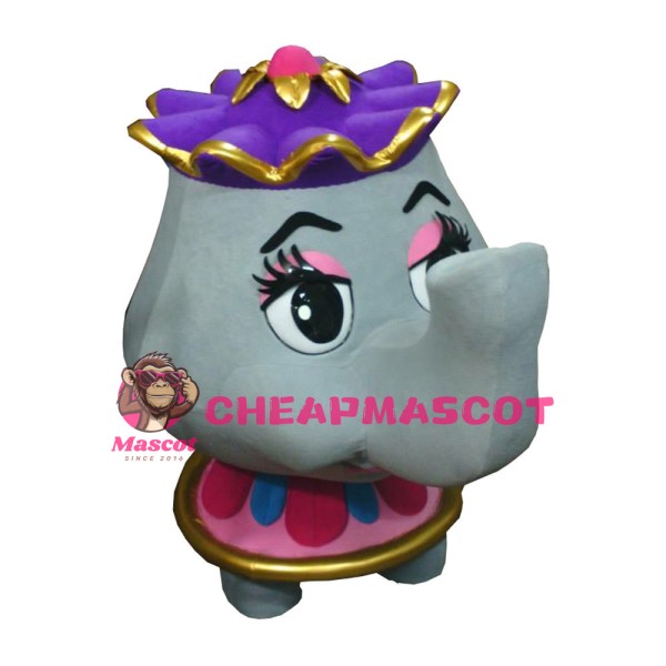 Grey Teapot With Purple Lid Mascot Costume