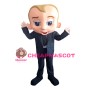 Yellow Hair Little Boy With Suit Mascot Costume