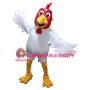 White Chicken With Red Cockscomb Mascot Costume