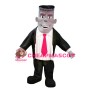 Square Face Man With Red Tie Mascot Costume