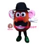 Big Eyes And Mouth Round Doll With Pink Ears Mascot Costume