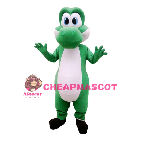 Dazed Green & White Dragon Mascot Costume