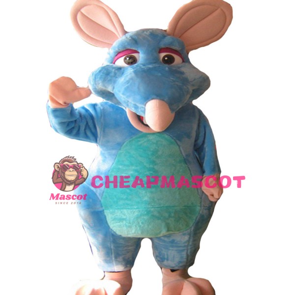 Large Funny Light Blue Mouse Mascot Costume