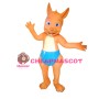 Super Cute Kangaroo Baby With Blue Underpant Mascot Costume