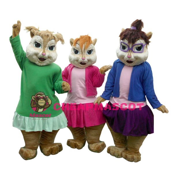 Squirrel Sisters With Colorful Set Mascot Costume