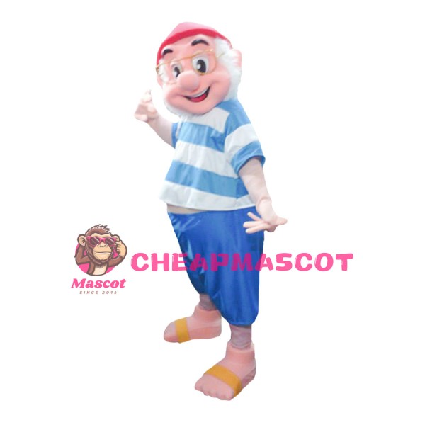 Casual Kind Old Grandpa Mascot Costume