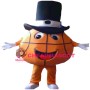 Sports Basketball With Bowler Hat Mascot Costume