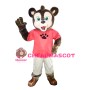 Green Eyes Dog In Pink Shirt Mascot Costume