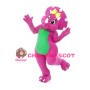 Rose Red Triceratops With Yellow Bow Mascot Costume
