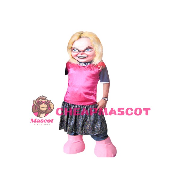 Blonde Grandma Wearing Watch Mascot Costume