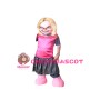 Blonde Grandma Wearing Watch Mascot Costume
