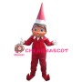 Red Little Boy With Christmas Cap Mascot Costume