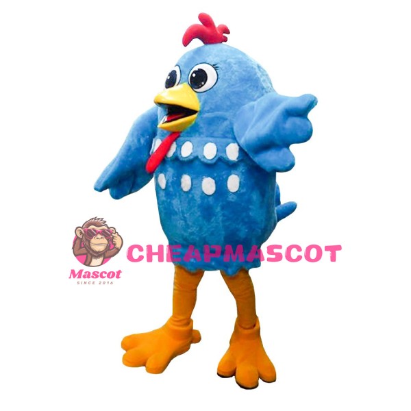 Little Fat Blue Chicken Mascot Costume