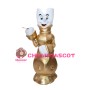 White Candle On Golden Candlestick Mascot Costume