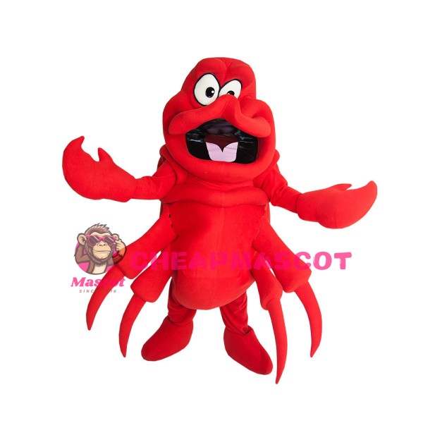 Red Big Lobster Holding Pliers Mascot Costume