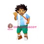 Young Little Boy Carrying Shoulder Bag Mascot Costume