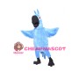 Blue Furry Bird With Black Beak Mascot Costume
