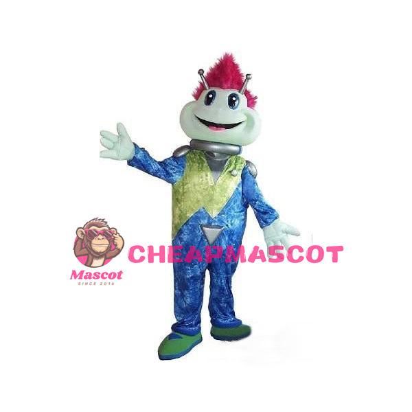 Big Mouth Purple Hair Alien Mascot Costume