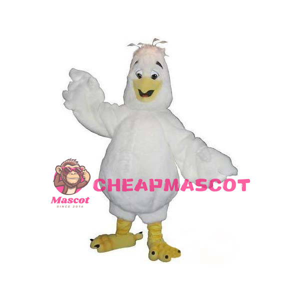 Adult All White Chicken Mascot Costume