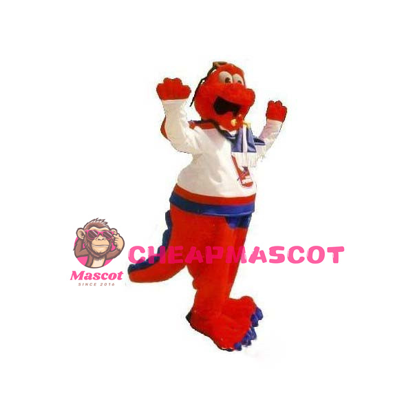 Big Mouth Cartoon Red Dragon Mascot Costume