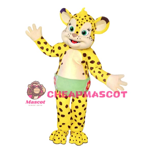 Adult Size Little Yellow Leopard Mascot Costume