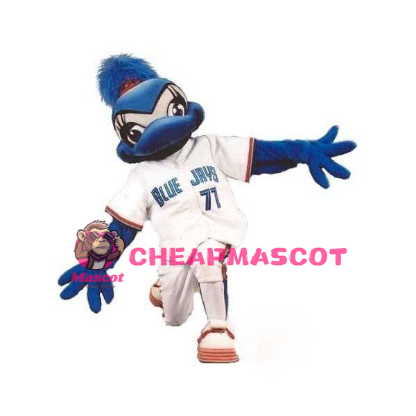 Sports Blue Bird With Jersey Mascot Costume