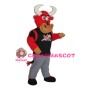 Red Bull Wearing Sports Set Mascot Costume