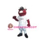 Strong Red Brown Athlete Bull Mascot Costume