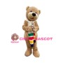 So Lovely Brown Bear With Scarf Mascot Costume