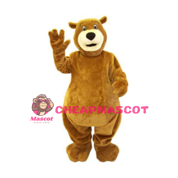 Likable Tall Brown Bear Mascot Costume