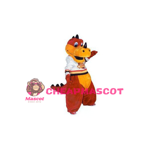 Brown & Orange Little Dinosaur Mascot Costume