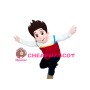 Excited Little Boy With Lush Hair Mascot Costume