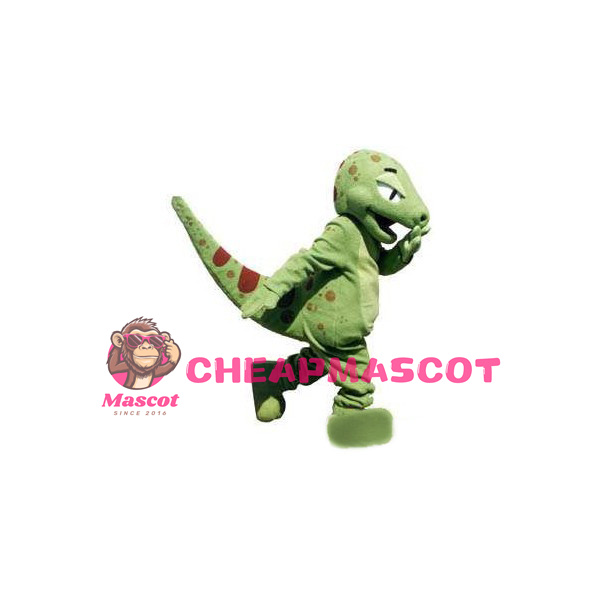 Running Green Dinosaur Mascot Costume