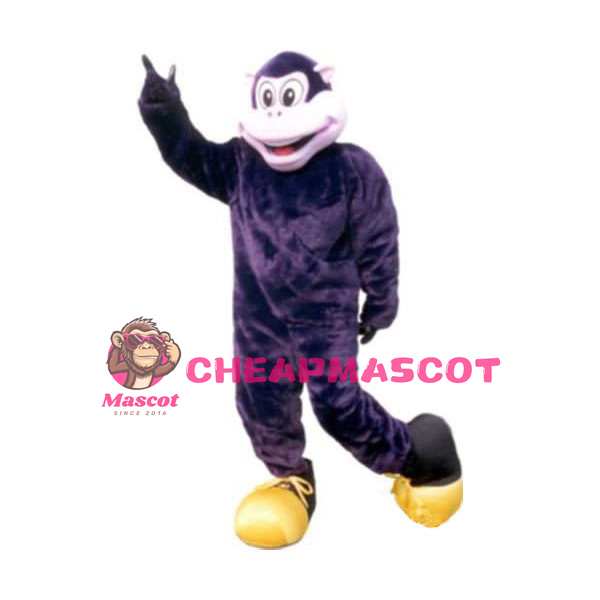 Big Mouth Monkey With Gold Shoes Mascot Costume