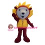 Stunned Little Lion With Yellow Mane Mascot Costume