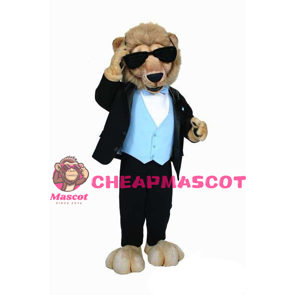 Handsome Cool Lion With Sunglasses Mascot Costume