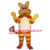 Yellow & Orange Striped Cat Mascot Costume