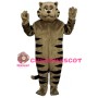 Short Plush Grey Tiger Mascot Costume