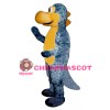 Yellow & Light Blue Speckled Dinosaur Mascot Costume